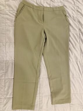 Zac & Rachel Khaki Ankle Pants Women's Size 10 Career Stretch Slim